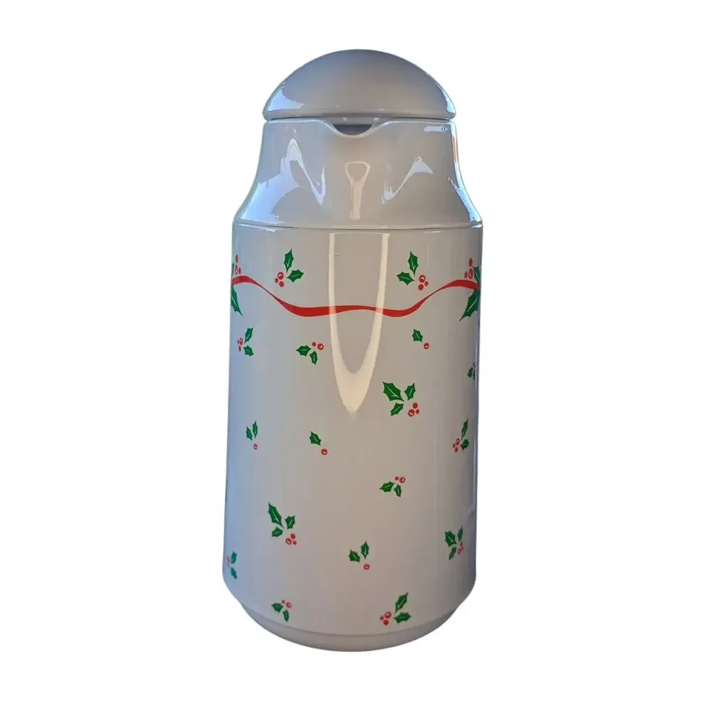 VTG 1992 Corelle Compatibles Winter Holly 1 Quart Thermal Server Coffee Carafe